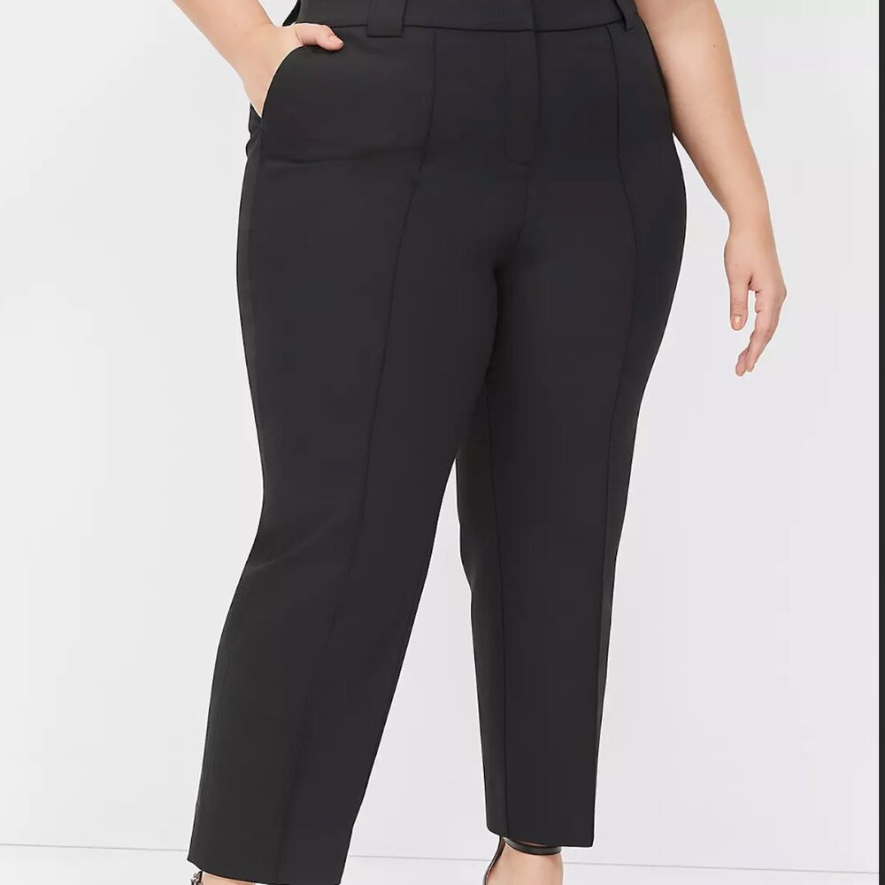 NEW!! Plus Size Lane Bryant Black Modern Straight Ankle Pant Size 26 Mid-Rise